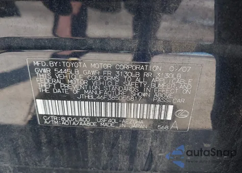 2008 Lexus Ls 460 z USA, uszkodzony, nr VIN JTHBL46F385055817